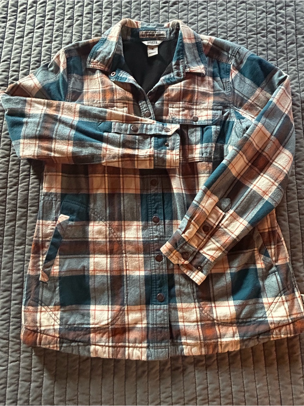 Duluth Trading Co Plaid Utility Jacket - Blue & Brown